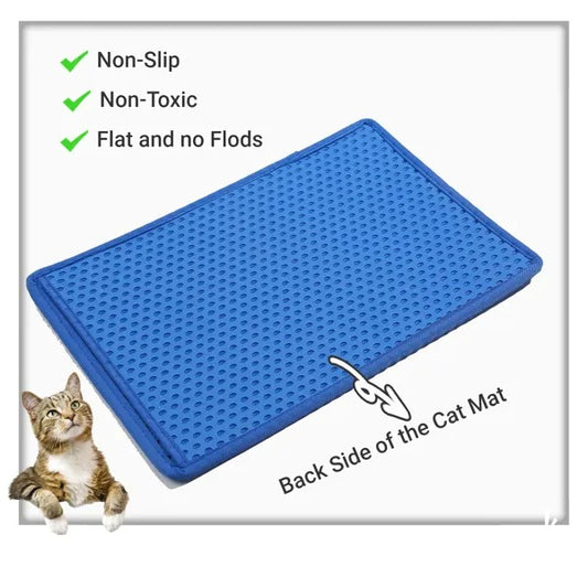Anti-Splash EVA Double-Layer Cat Litter Mat – Waterproof, Non-Slip & Easy-Clean Litter Trapper