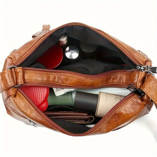 Women Leather Shoulder Bag | Large Capacity