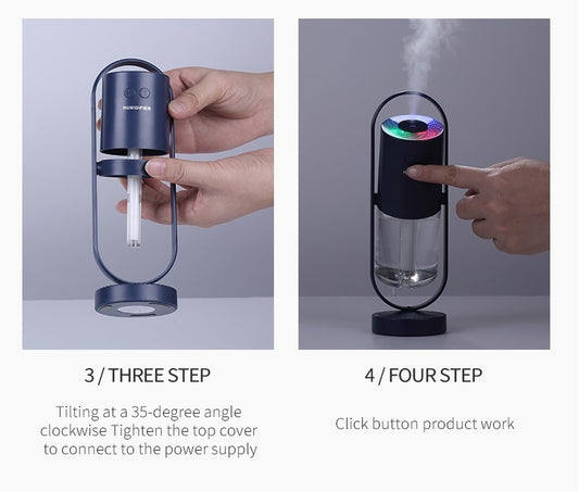 Magic Shadow™ USB Air Humidifier with Projection Night Light – Portable Quiet Mist Diffuser for Home, Bedroom, Office & Car