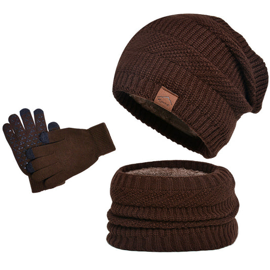 Winter Fleece-lined Warm Hat, Scarf & Gloves Set