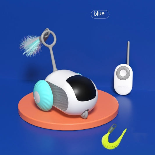 Remote Control Smart Cat Car Toy — Automatic Self-Moving, Obstacle-Avoiding Interactive Toy with USB Charging & Replacement Head