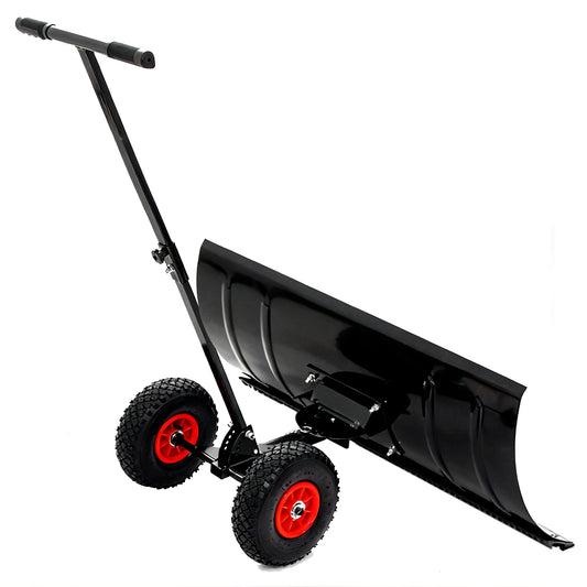 High Metal Snowplow Features Two Wheels