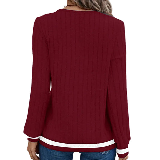 V-Neck Color-Block Top