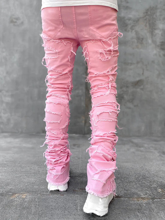 Men Patched Pants