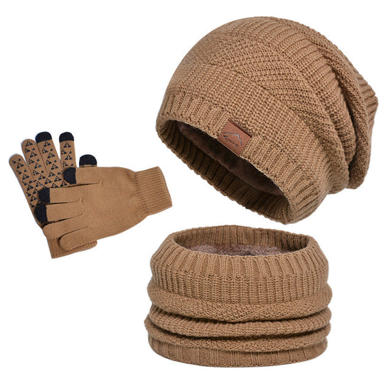 Winter Fleece-lined Warm Hat, Scarf & Gloves Set