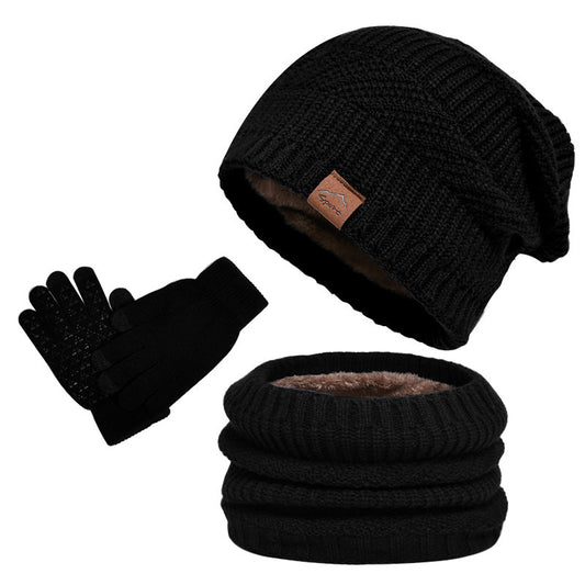 Winter Fleece-lined Warm Hat, Scarf & Gloves Set