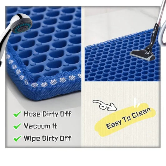 Anti-Splash EVA Double-Layer Cat Litter Mat – Waterproof, Non-Slip & Easy-Clean Litter Trapper