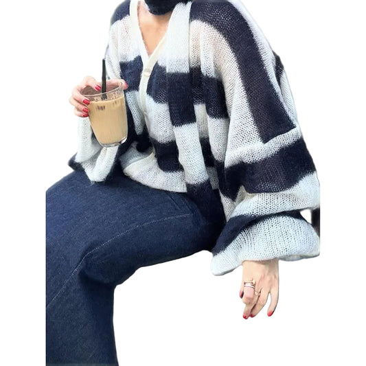 V Neck Open Front Button Up  Loose Coats