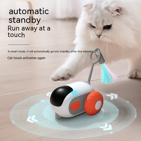 Remote Control Smart Cat Car Toy — Automatic Self-Moving, Obstacle-Avoiding Interactive Toy with USB Charging & Replacement Head