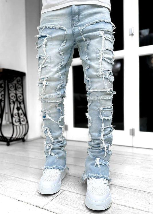 Men Patched Pants