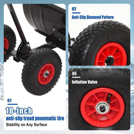 High Metal Snowplow Features Two Wheels