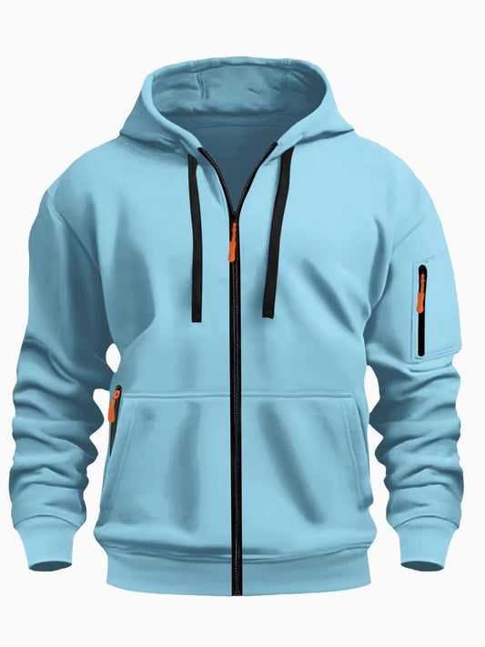 Zipper Hooded Sweatshirt