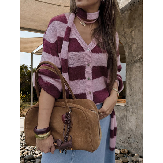 V Neck Open Front Button Up  Loose Coats