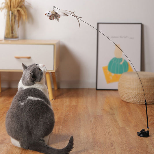 Steel Wire Feather Funny Cat Stick