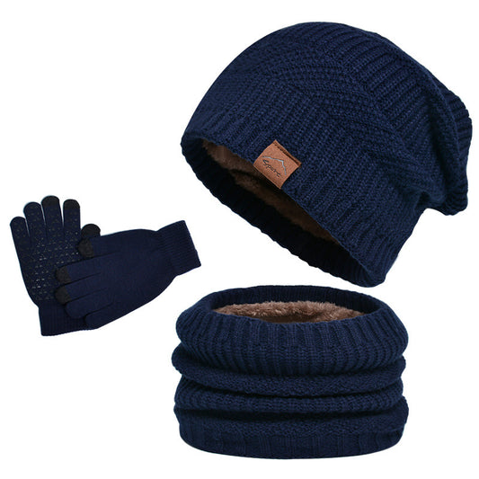 Winter Fleece-lined Warm Hat, Scarf & Gloves Set