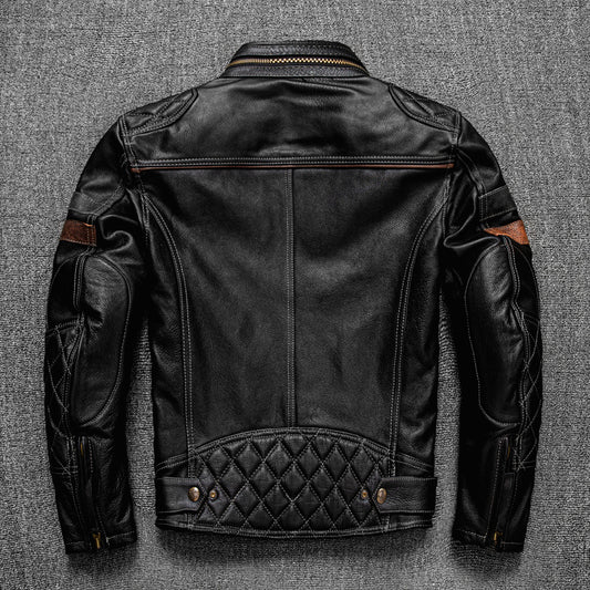 First Layer Cowhide Leather Coat