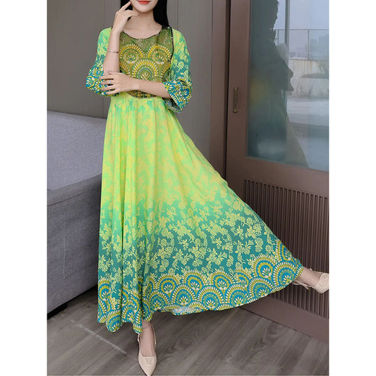 Women's Vibrant Bohemian Embroidered Maxi