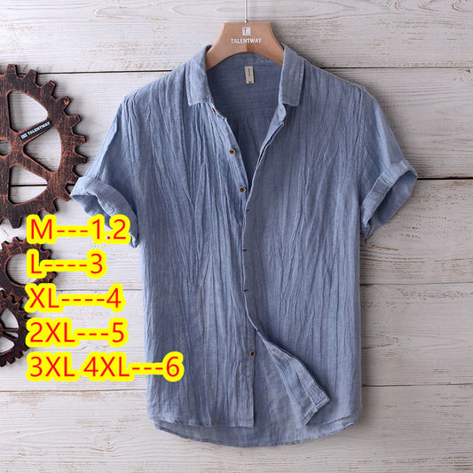 Turkish Retro Distressed Linen Shirt