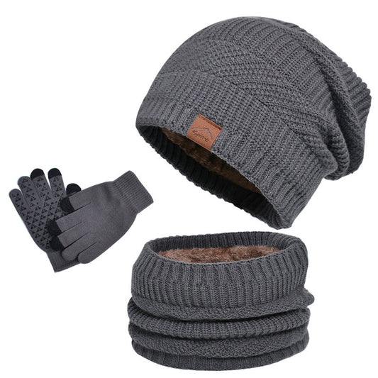 Winter Fleece-lined Warm Hat, Scarf & Gloves Set