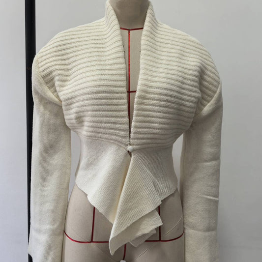 Elegant Irregular Hem Cardigan Sweater