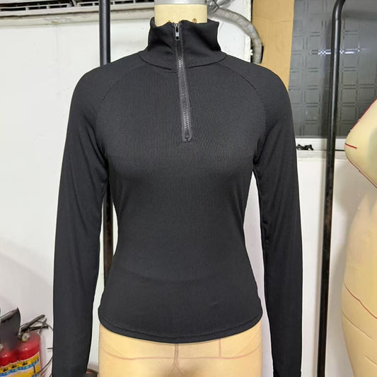 Half-Zip Long Sleeve Knit Shirt