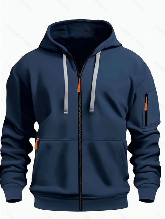Zipper Hooded Sweatshirt