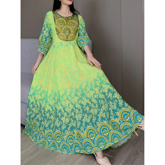 Women's Vibrant Bohemian Embroidered Maxi