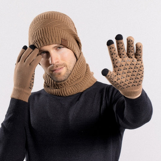 Winter Fleece-lined Warm Hat, Scarf & Gloves Set